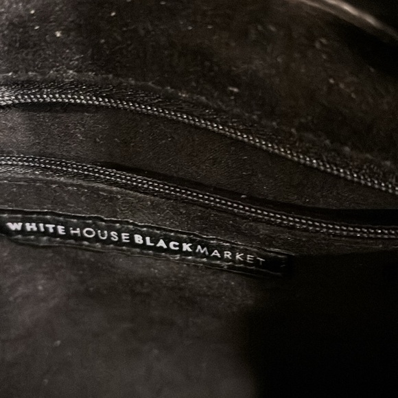 Large work computer size tote in a black-and-white check with a clutch - Picture 6 of 7